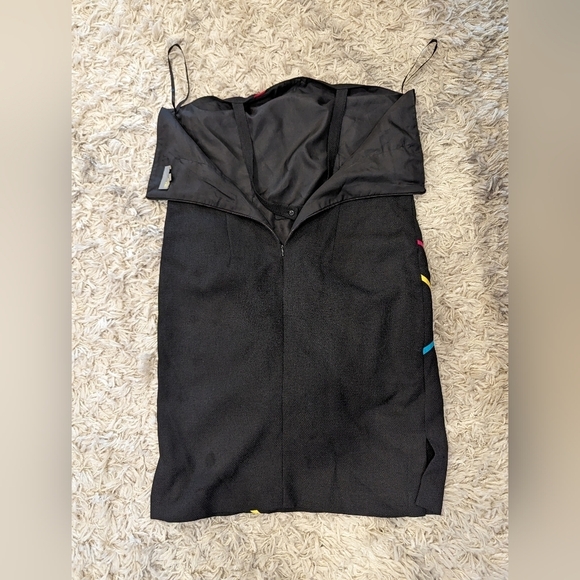 Linea Domani 80's vintage black & neon halter dress, Size 10. - Picture 11 of 11